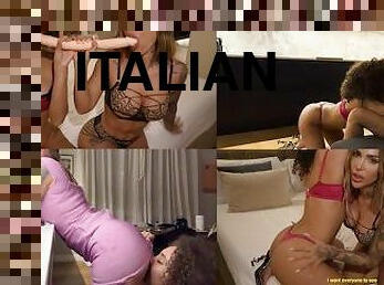 in-afara, amatori, lesbiana, dublu, dildo, italian