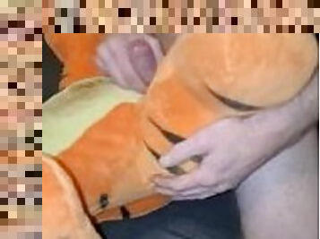 Having sex with my two favorite plushies, Bunny and Tigger, some hard cumshots on them.