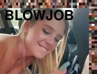 Blowjob in the car with a hot little blonde teen I found her on meetxx.com