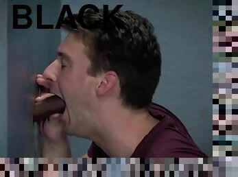 Horny Black Lt. gets his big cock sucked by a white guy