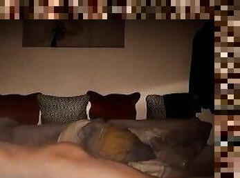 Enhanced old video of very skinny blonde lad humps his pillow and talks dirty