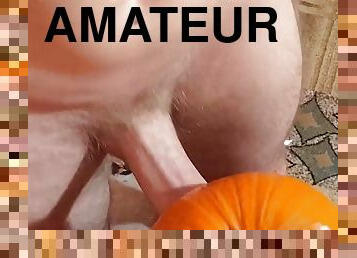 Fucking a raw pumpkin 2