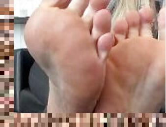 milf, esclave, pieds, point-de-vue, solo, patron, sucer, orteils