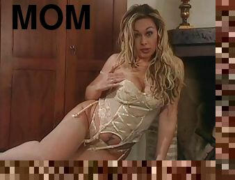 Dirty talking mom dressed in perfect lingerie