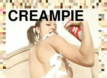 Latina teen gets creampied by a cool whip