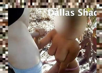 omg SO RISKY! Public park. TEEN GF gets naked and jerks me off!