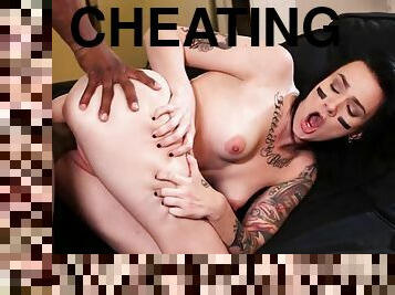 Burning cheating with black cock