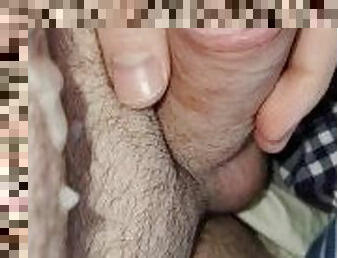 Morning male masturbation cumshot