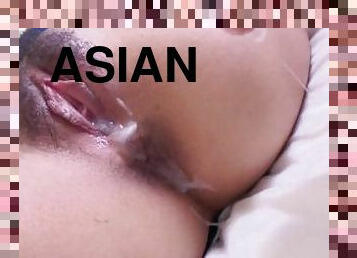 asia, payudara-besar, berambut, vagina-pussy, sayang, blowjob-seks-dengan-mengisap-penis, permainan-jari, sperma, cantik, menunggangi