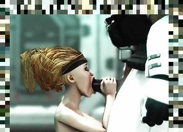 A sexy young hottie gets fucked by stormtrooper in the spaceships