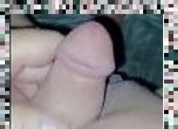 lightly masturbating outside at night