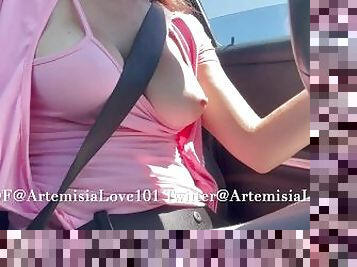 Walking and driving with Pornstar Artemisia Love and her big tits OF@ArtemisiaLove101