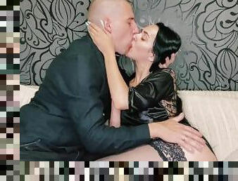 Dirty married slut dreams of being fucked by a bald bull while her husband is away