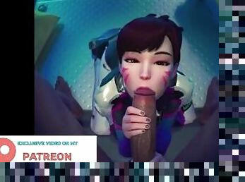 D.VA DO AMAZING BLOWJOB AND GETTING BIG CUM ON FACE  BEST HENTAI OVERWATCH ANIMATION 4K 60 FPS