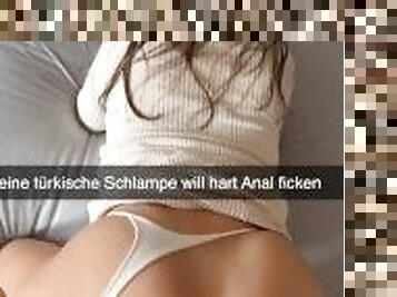 Wilde Türkin betrügt ihren Freund mit dreckigem Analsex auf Snapchat