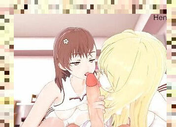 Threesome Misaka x Misaki Railgun Hentai Uncensored