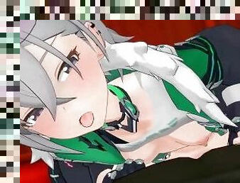Honkai Impact Bronya Zaychik Hentai Cowgirl Sex Creampie MMD 3D Dark Green Clothes Color Edit Smixix