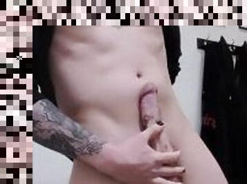 Goth Guy cock jerking tease