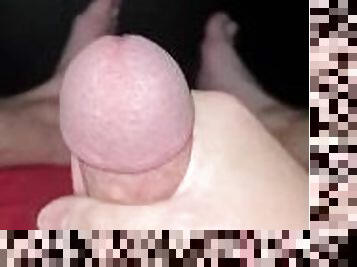 Thick mushroom head cock full of pre cum explodes...