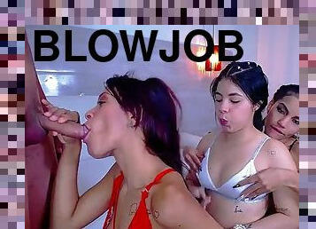 amatir, blowjob-seks-dengan-mengisap-penis, remaja, latina, teransang, berempat, manis, cantik, pengisapan