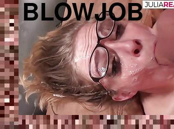 Blowjob With Glasses Is Dangerous When The Huge Cumshot Comes - PerfectCumshots