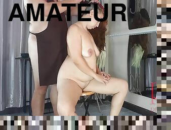 Nude Barbershop. I Will Touch My Pussy Naked While The Hairdresser Colors My Hair. 11