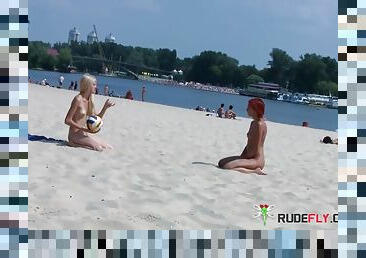 Adorable Nudist Teen Sunbathes Nude