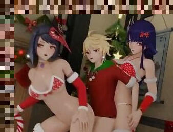 Kujou sara x Ba'al Fun and tiring gift  Genshin Impact  NSFW Animation