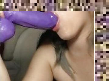 Messy blowjob from young nympho
