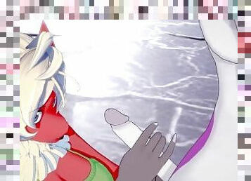 Pokemon Hentai Furry - Blaziken blowjob and handjob with cum in her mouth to Mewtwo