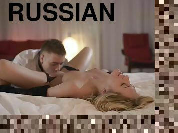 Licking, fucking and spunking tight slavic pussy of russian fairy jessi gold
