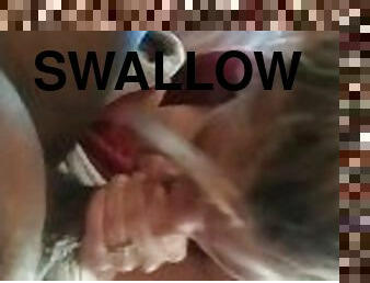 White girl suck and swallow bbc cum
