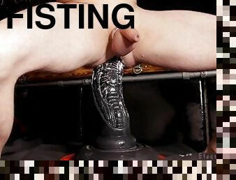 extrem, fisting, gigantisk, anal, leksak, fantasi, dildo, massiv, ensam, tatuering