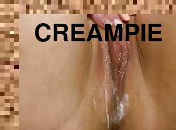 muschi, creampie, fest-tight, erstaunlich, nass, saftig