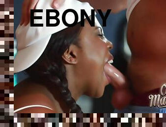 Big Titty Ebony Blowing Off Some Cock - Ebony