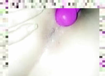 Teen fucks her self with dildo