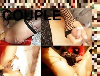 Cumshot Compilation by Couple Margo-Apollo  Femdom  Pegging  Sissy  Femboy Cross  CD