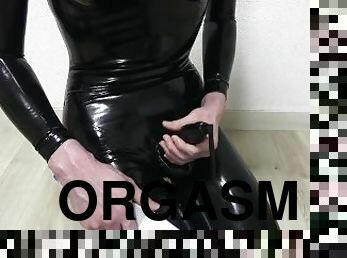 Condom catsuit handjob 2