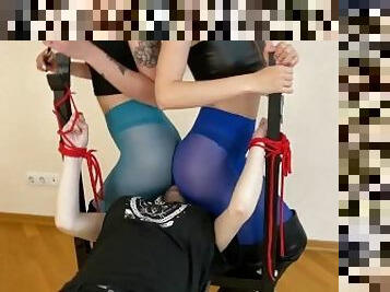 Lesbian Domination - Bondage, Double Facesitting, Whipping, Ass Worship, Smother