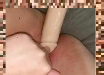 Dildo makes wet pussy squirt