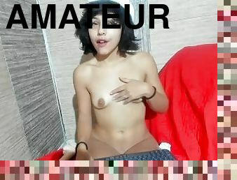 mastubasi, amatir, normal, webcam, kecil-mungil, seorang-diri, payudara-kecil, menggoda