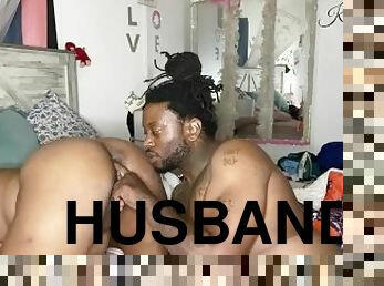 Husband eats wife ass out