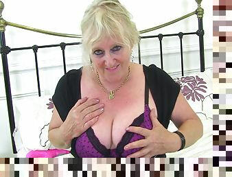 Busty Mature Fiona Plays With Her Tight Cunny