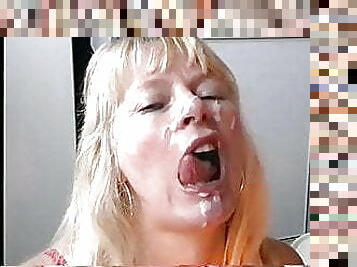 Mature swallowing slut