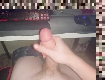 Jerking off my big white dick