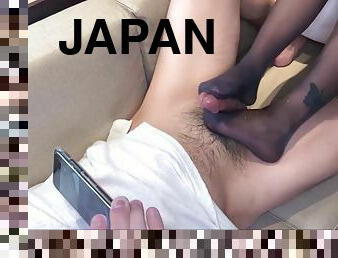 amatör, cumshot, japansk, fötter, strumpor, pov, trosor, sprut, hentai, footrunk