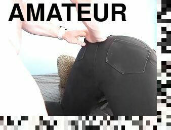 Pawg Fucked in Ripped Jeans Assjob Cum Finish with HUGE ASS