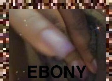 Horny Ebony plays with wet pussy