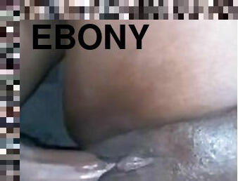 Ebony pussy get wet when her boo gone