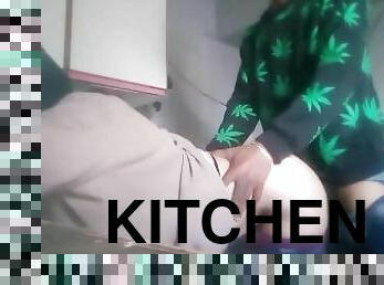 Fucking my gf in the kitchen
